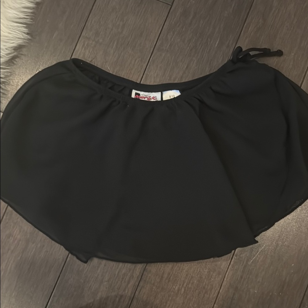 Jacques Moret Black Ballet Skirt Faux Tie Front Sz 8/10 Girls
